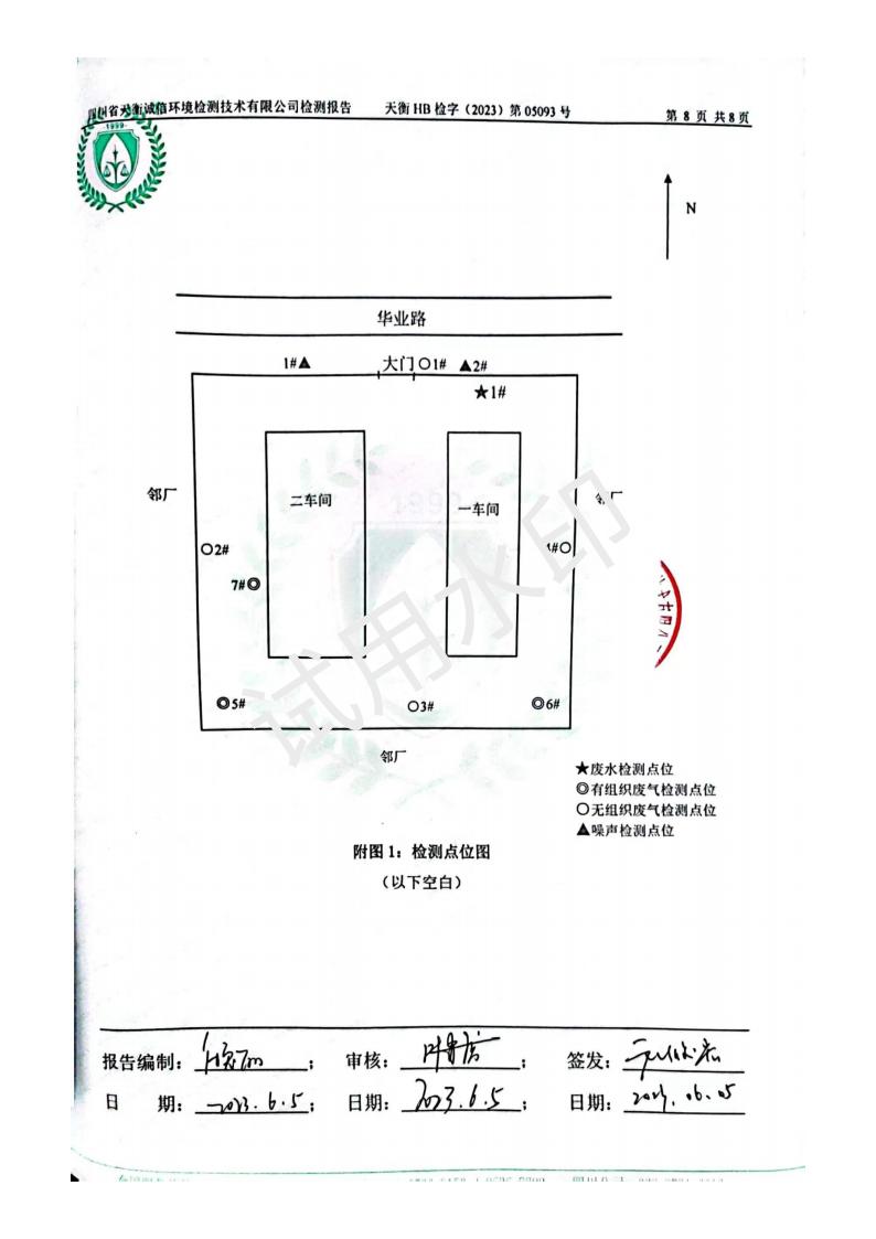 成都美高家居2023年6月废水废气噪声环境监测报告